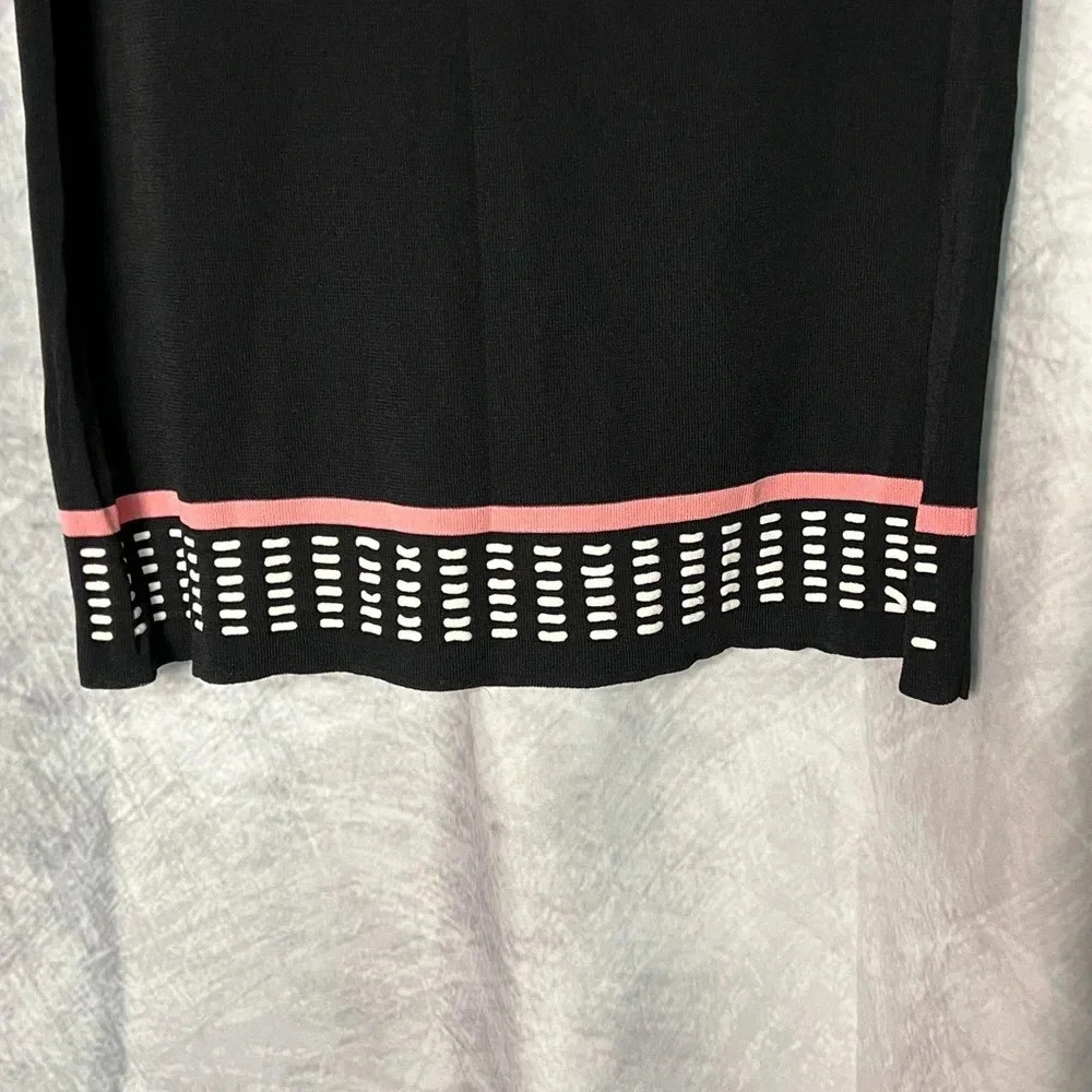 Grace Dane Lewis Petites Black, White and Salmon Elastic Waist Vintage Skirt -PL - Picture 7 of 8